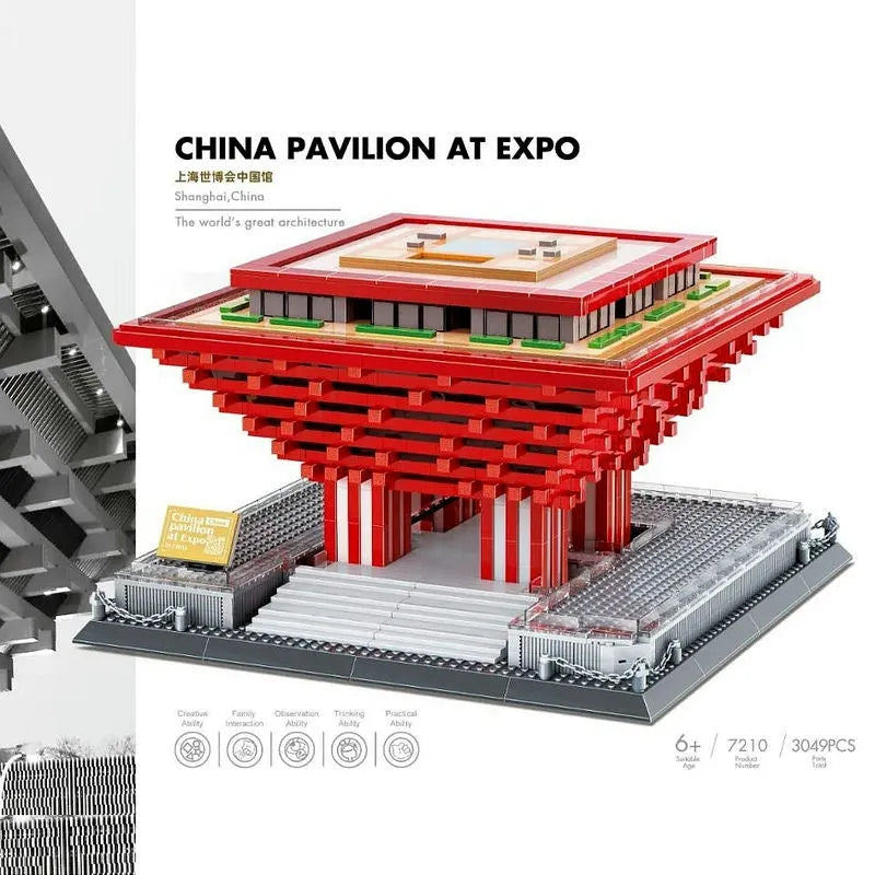 Wange Building Block Set: Famous China Pavilion At Expo 7210