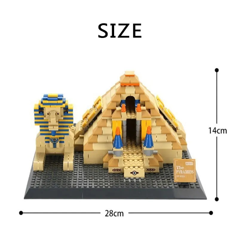 Wange MOC Building Block Set: Egypt Pyramid Sphinx, Model 4210