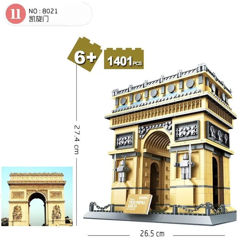 Wange Building Block Set: Paris ARC DE TRIOMPHE, Model 8021