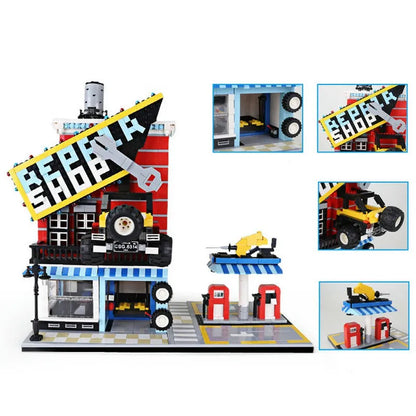 Wange MOC Building Block Set: Car Service Center