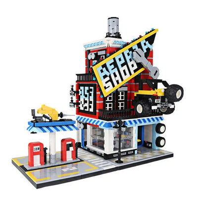 Wange MOC Building Block Set: Car Service Center