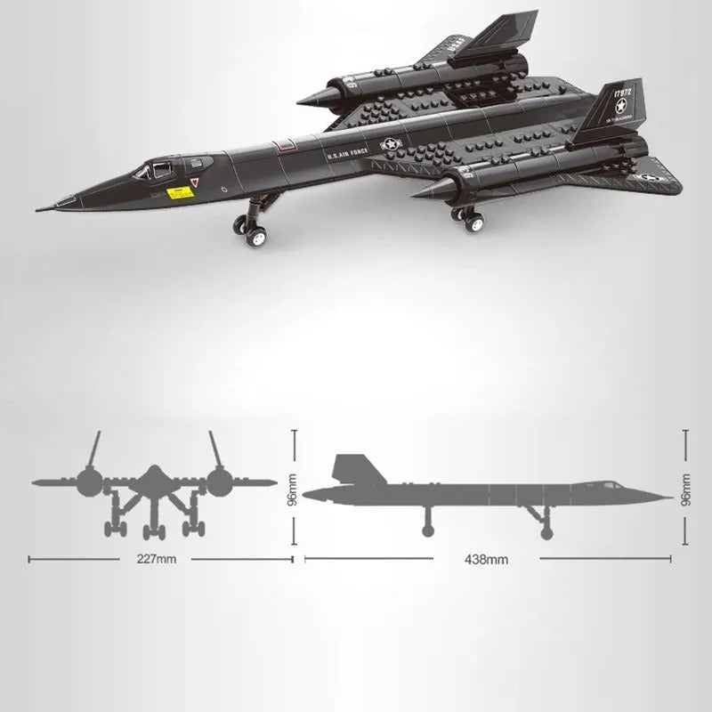 Wange MOC Building Block Set: SR-71 Blackbird Aircraft 14186, Model 14186 / 4005