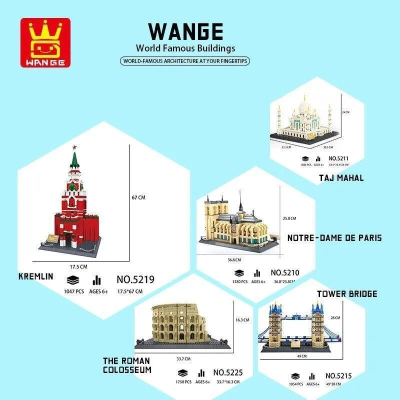 Wange MOC Building Block Set: 5216 Architecture London Famous Tower