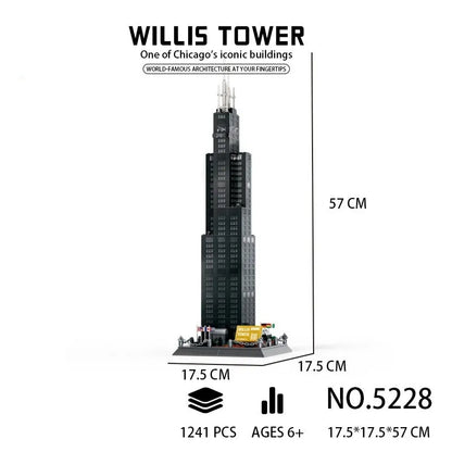 Wange MOC Building Block Set: 5228 Architecture Chicago Willis Tower