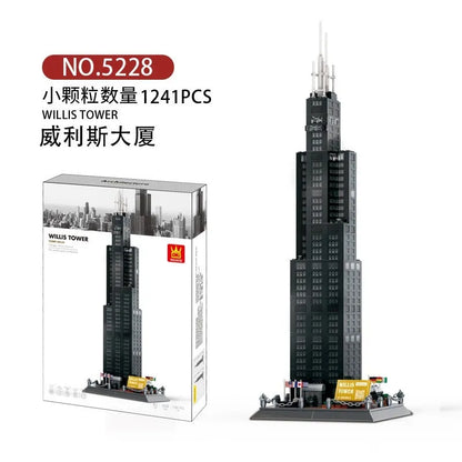 Wange MOC Building Block Set: 5228 Architecture Chicago Willis Tower