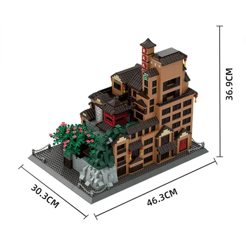 Wange MOC Building Block Set: 7213 Architecture View Chongqing Hongyadong