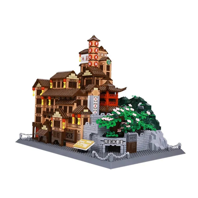 Wange MOC Building Block Set: 7213 Architecture View Chongqing Hongyadong