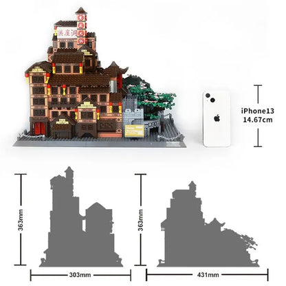 Wange MOC Building Block Set: 7213 Architecture View Chongqing Hongyadong
