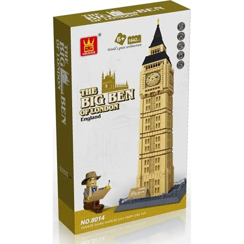 Wange MOC Building Block Set: 8014 Architecture London City Big Ben