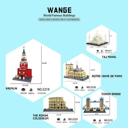 Wange MOC Building Block Set: 8014 Architecture London City Big Ben