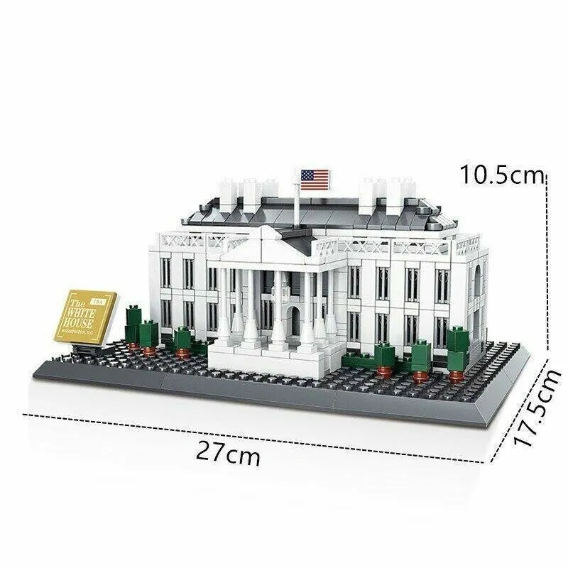 Wange MOC Building Block Set: 7018 White House Skyline, Model 4214