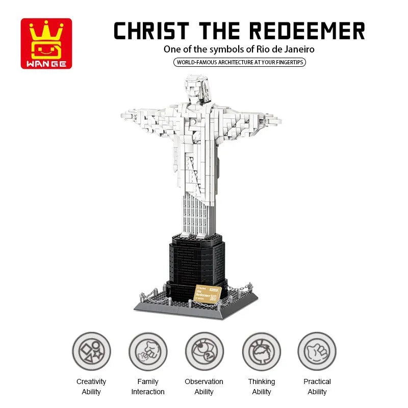 Wange MOC Building Block Set: Brazil Christ Redeemer, Model 5231