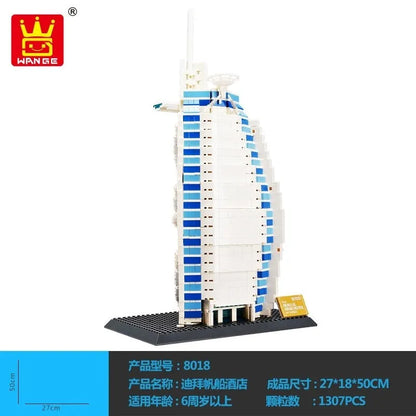 Wange MOC Building Block Set: Burj Al Arab Hotel Kids, Model 8018