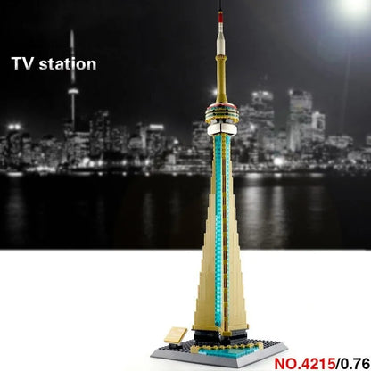 Wange MOC Building Block Set: Canada Toronto TV Tower, Model 4215
