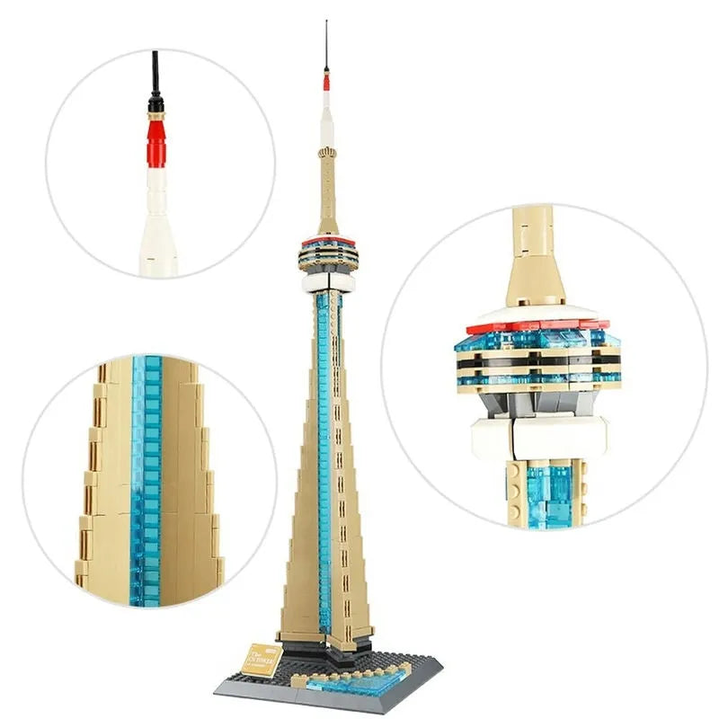 Wange MOC Building Block Set: Canada Toronto TV Tower, Model 4215
