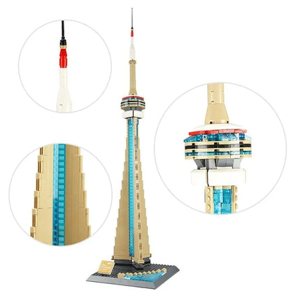 Wange MOC Building Block Set: Canada Toronto TV Tower, Model 4215
