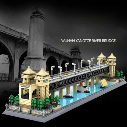 Wange MOC Building Block Set: China Wuhan River Bridge, Model 6223
