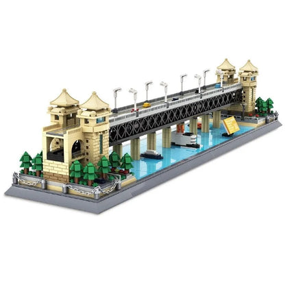 Wange MOC Building Block Set: China Wuhan River Bridge, Model 6223