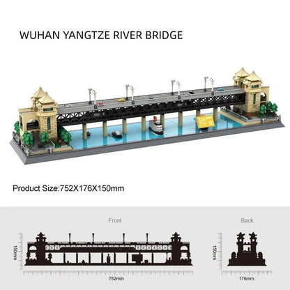 Wange MOC Building Block Set: China Wuhan River Bridge, Model 6223