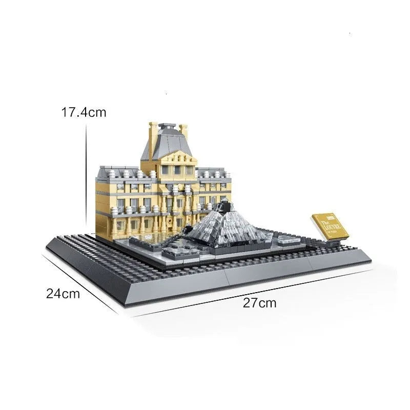 Wange MOC Building Block Set: Paris The Louvre, Model 4213