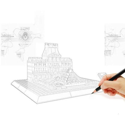 Wange MOC Building Block Set: Paris The Louvre, Model 4213