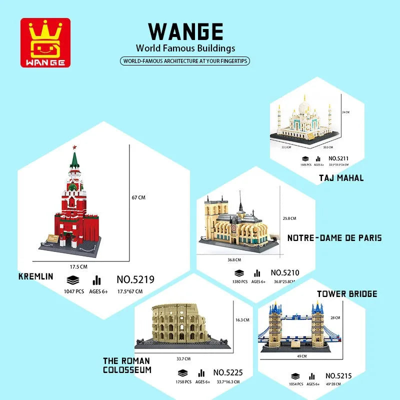 Wange MOC Building Block Set: Dubai Burj Khalifa 4222
