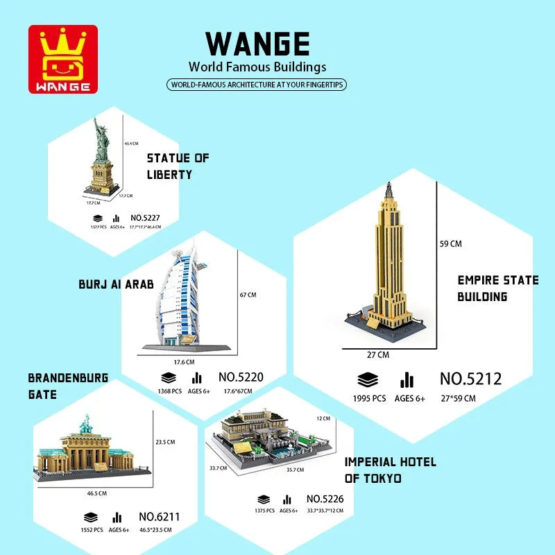 Wange MOC Building Block Set: Dubai Burj Khalifa 4222