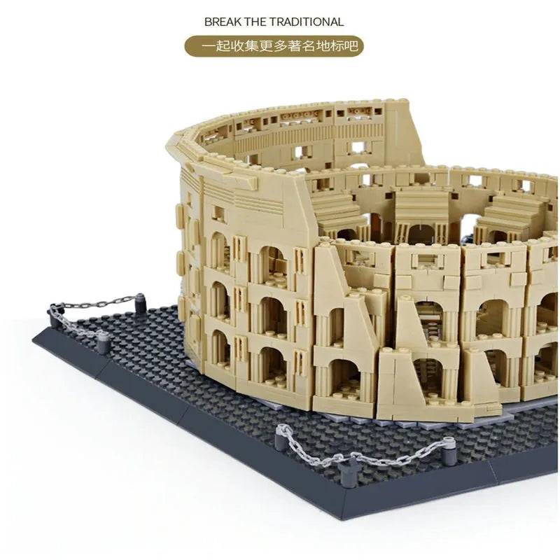 Wange MOC Building Block Set: Italy Rome Colosseum, Model 5225