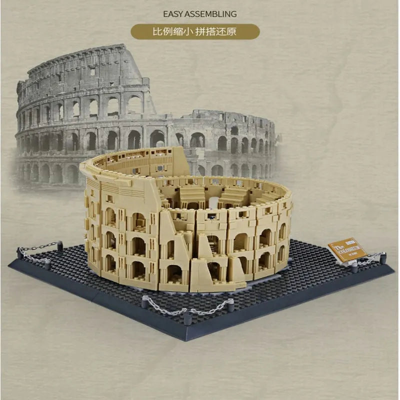 Wange MOC Building Block Set: Italy Rome Colosseum, Model 5225