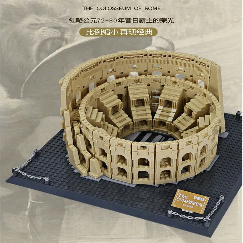 Wange MOC Building Block Set: Italy Rome Colosseum, Model 5225
