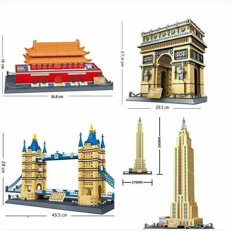 Wange MOC Building Block Set: Kuala Lumpur Petronas Tower, Model 8011