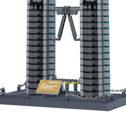 Wange MOC Building Block Set: Kuala Lumpur Petronas Tower, Model 8011