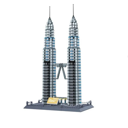 Wange MOC Building Block Set: Kuala Lumpur Petronas Tower, Model 8011