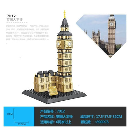 Wange MOC Building Block Set: London Big Ben, Model 7012