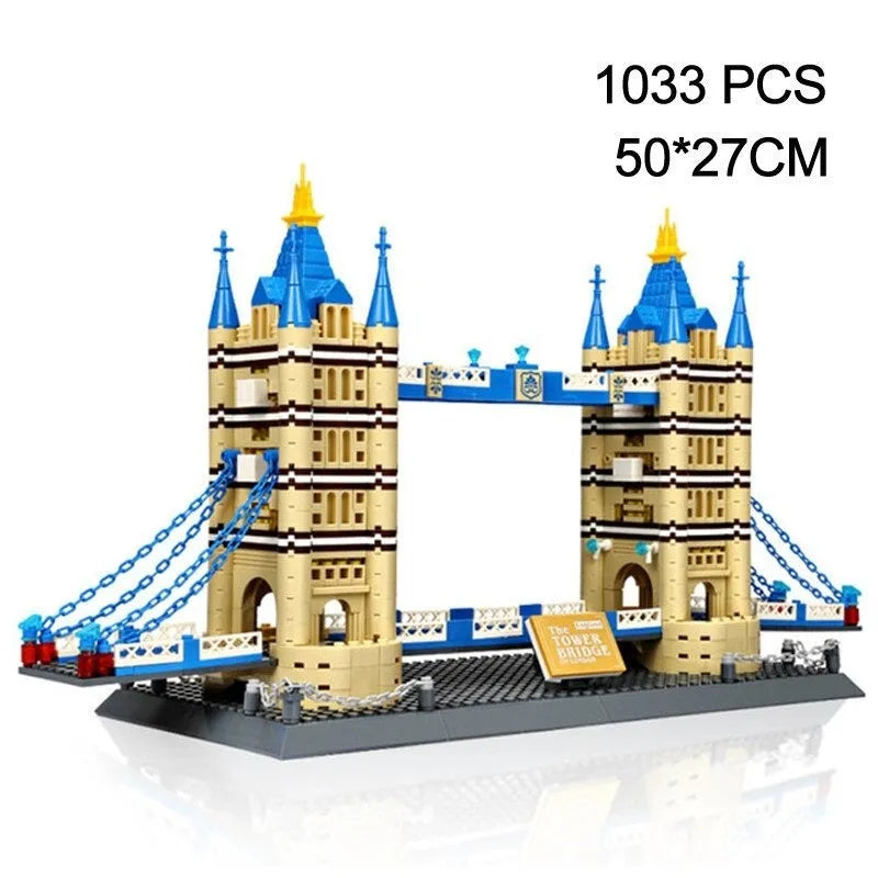 Wange MOC Building Block Set: London Tower Bridge, Model 5215