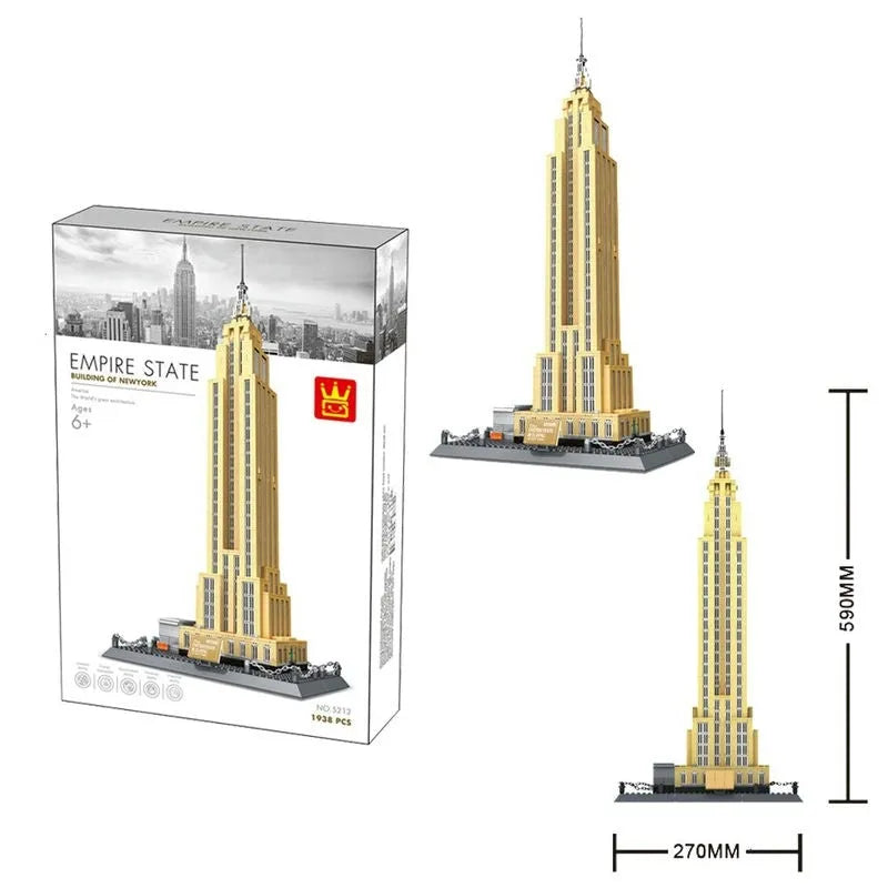 Wange MOC Building Block Set: New York Empire State Building, Model 5212