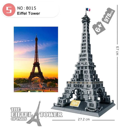 Wange MOC Building Block Set: Paris Eiffel Tower, Model 8015