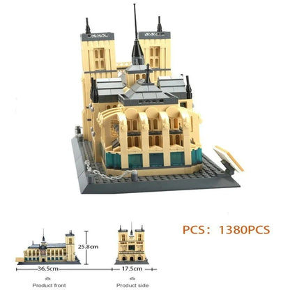 Wange MOC Building Block Set: Paris Notre Dame Cathedral, Model 5210
