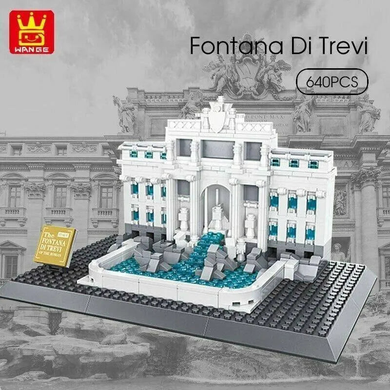 Wange MOC Building Block Set: Rome Fontana Di Trevi Skyline 4212
