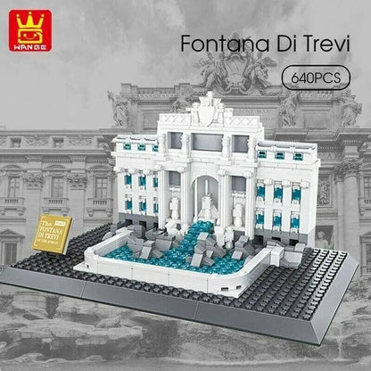 Wange MOC Building Block Set: Rome Fontana Di Trevi Skyline 4212