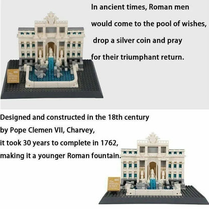 Wange MOC Building Block Set: Rome Fontana Di Trevi Skyline 4212