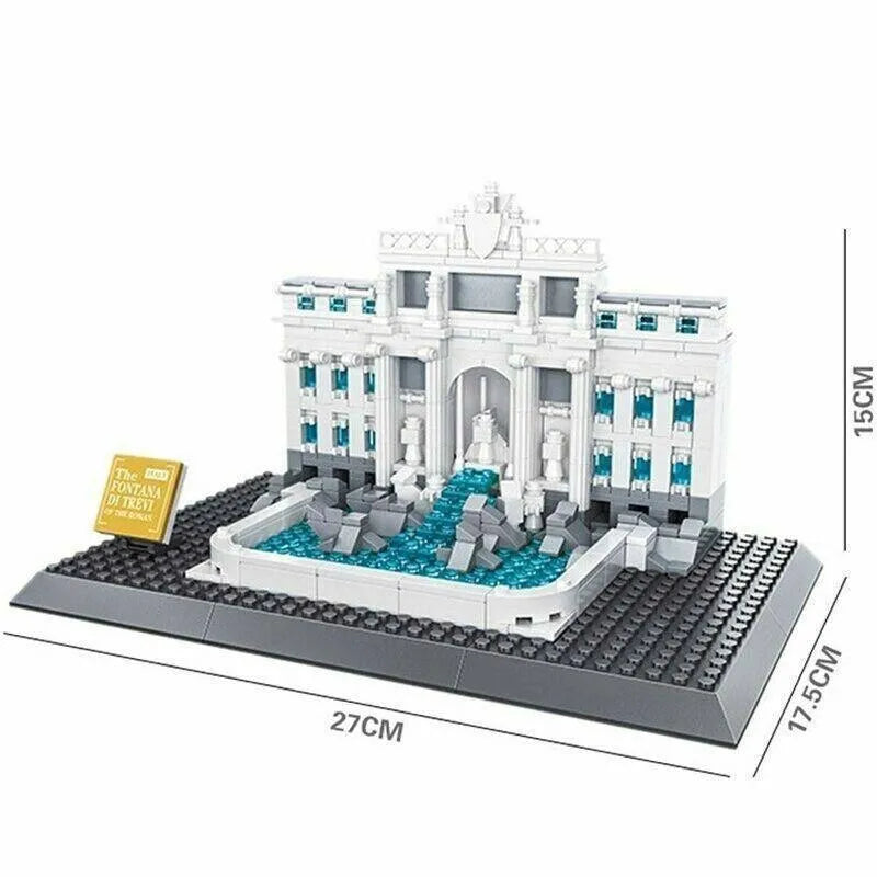 Wange MOC Building Block Set: Rome Fontana Di Trevi Skyline 4212