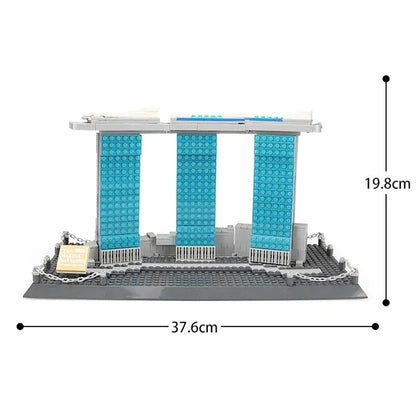 Wange MOC Building Block Set: Singapore Marina Bay, Model 4217