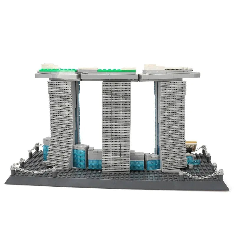 Wange MOC Building Block Set: Singapore Marina Bay, Model 4217