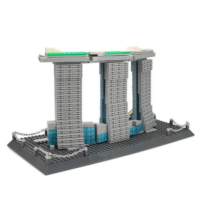 Wange MOC Building Block Set: Singapore Marina Bay, Model 4217