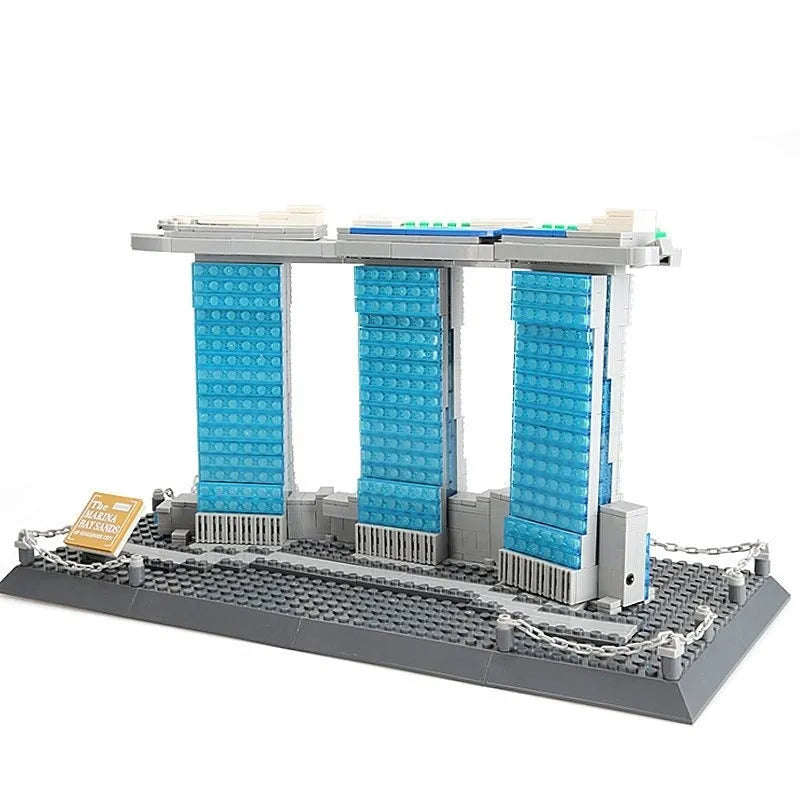 Wange MOC Building Block Set: Singapore Marina Bay, Model 4217