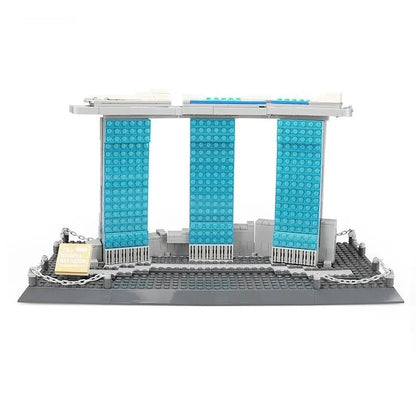 Wange MOC Building Block Set: Singapore Marina Bay, Model 4217
