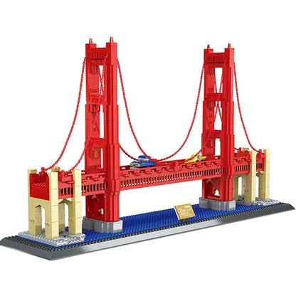 Wange MOC Building Block Set: The USA Golden Bridge, Model 6210