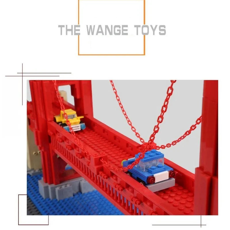 Wange MOC Building Block Set: The USA Golden Bridge, Model 6210