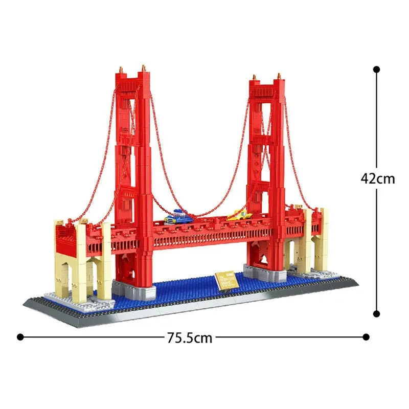 Wange MOC Building Block Set: The USA Golden Bridge, Model 6210